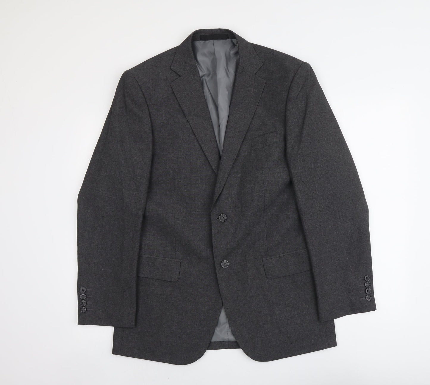 Marks and Spencer Mens Grey Polyester Jacket Suit Jacket Size 38 Regular