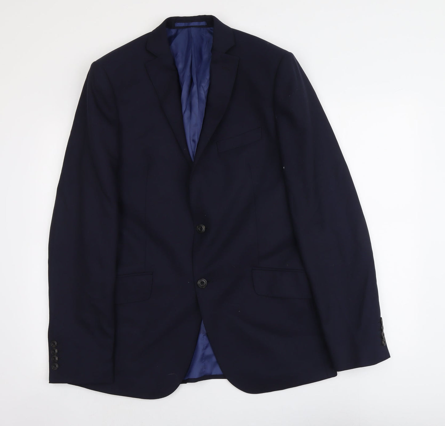 Marks and Spencer Mens Blue Wool Jacket Suit Jacket Size L Regular