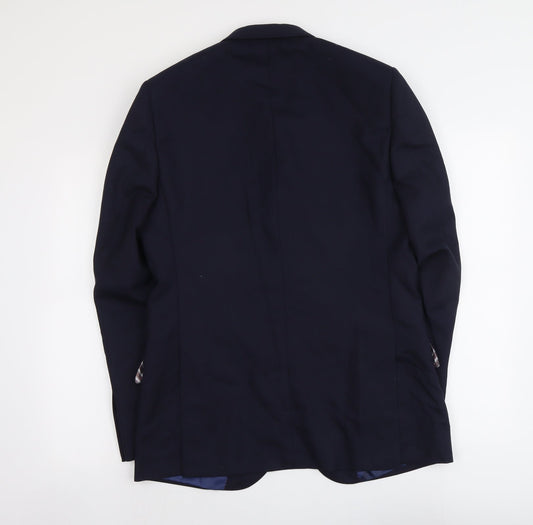 Marks and Spencer Mens Blue Wool Jacket Suit Jacket Size L Regular