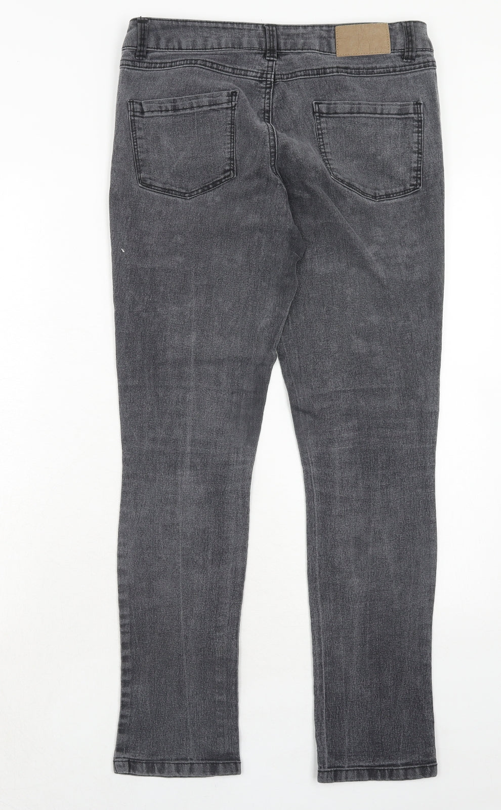 Dorothy Perkins Womens Grey Cotton Straight Jeans Size 10 Regular Zip
