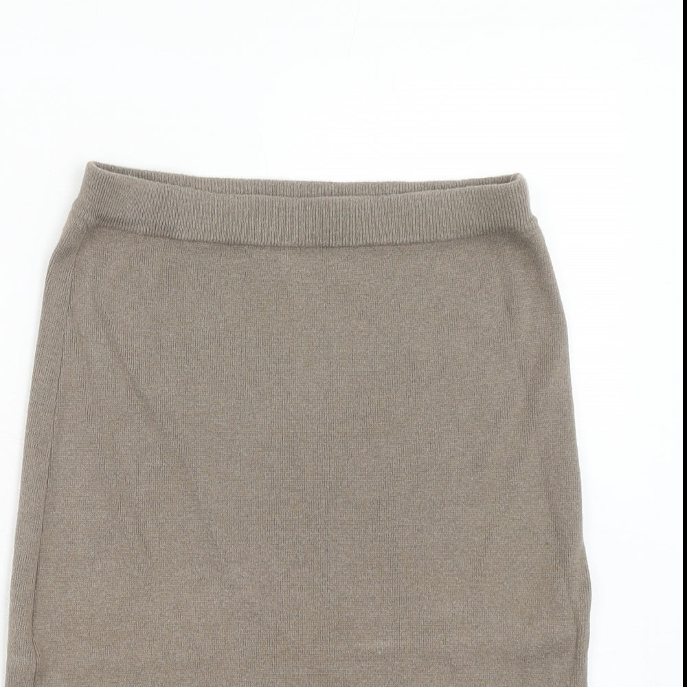 NEXT Womens Grey Cotton A-Line Skirt Size 8