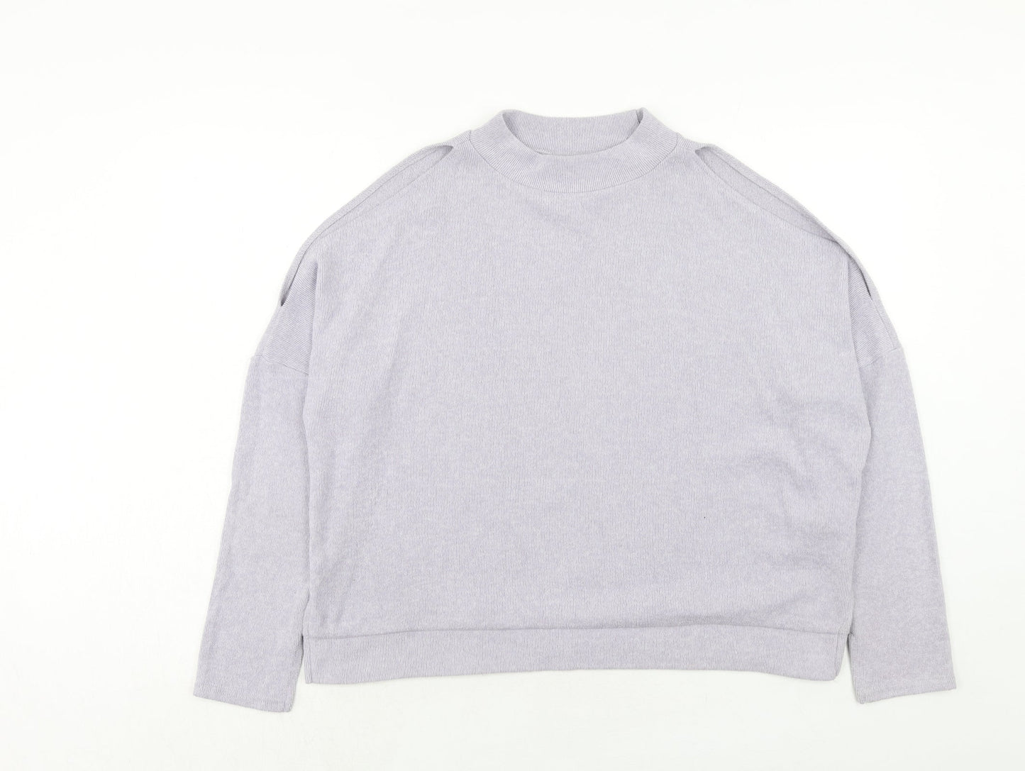 New Look Womens Purple Polyester Pullover Sweatshirt Size M Pullover - Cold Shoulder