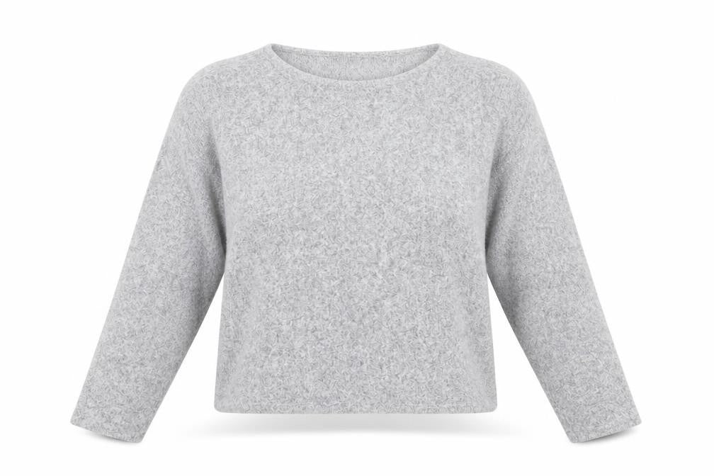 H&M Womens Grey Viscose Cropped T-Shirt Size M Round Neck