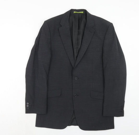 Burton Mens Grey Polyester Jacket Suit Jacket Size 38 Regular