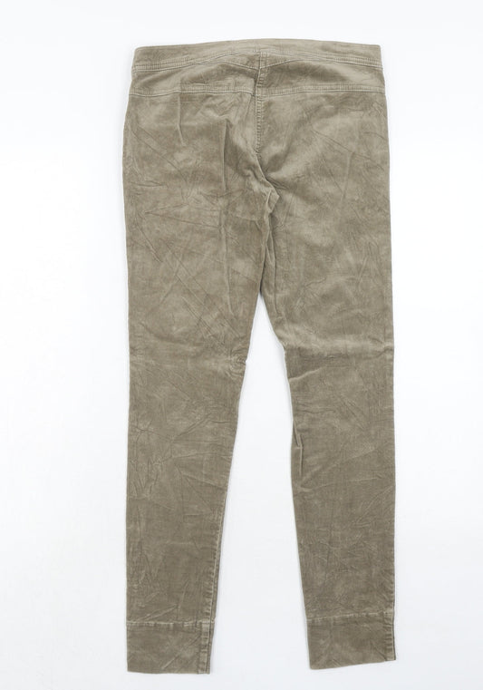 United Colors of Benetton Womens Beige Cotton Trousers Size 28 in Regular Zip