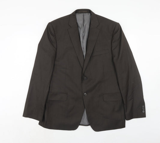 French Connection Mens Brown Polyester Jacket Suit Jacket Size 42 Regular