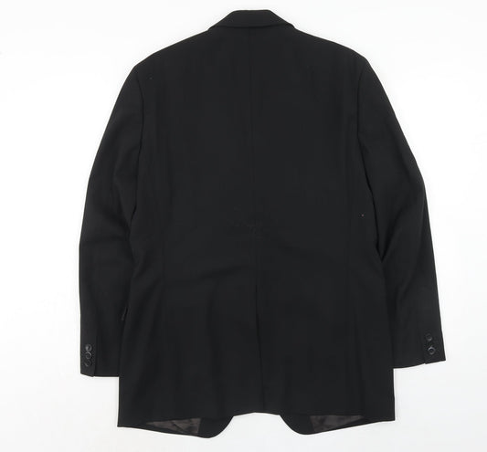 Bernini Mens Black Wool Jacket Suit Jacket Size 40 Regular