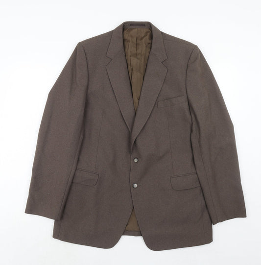 Robert Hirst Mens Brown Wool Jacket Suit Jacket Size 40 Regular