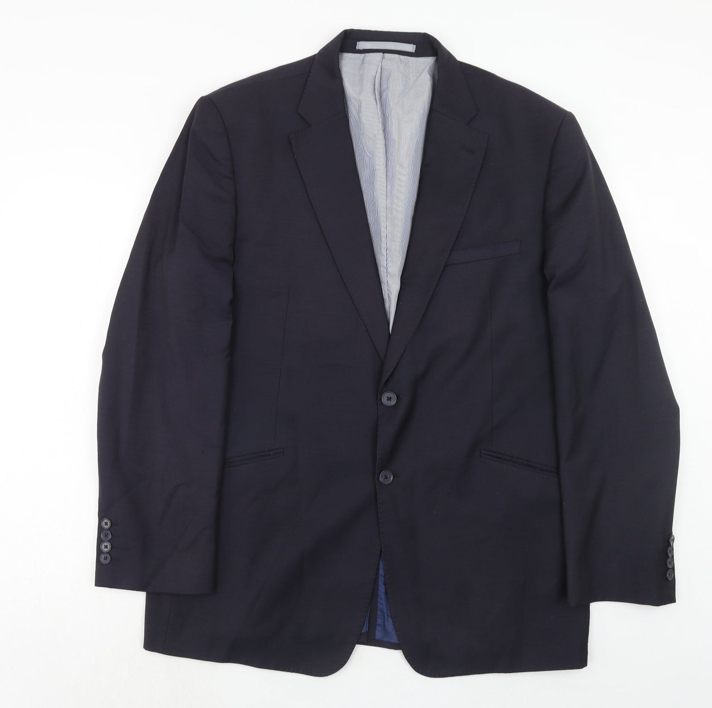 Marks and Spencer Mens Blue Wool Jacket Suit Jacket Size 44 Regular