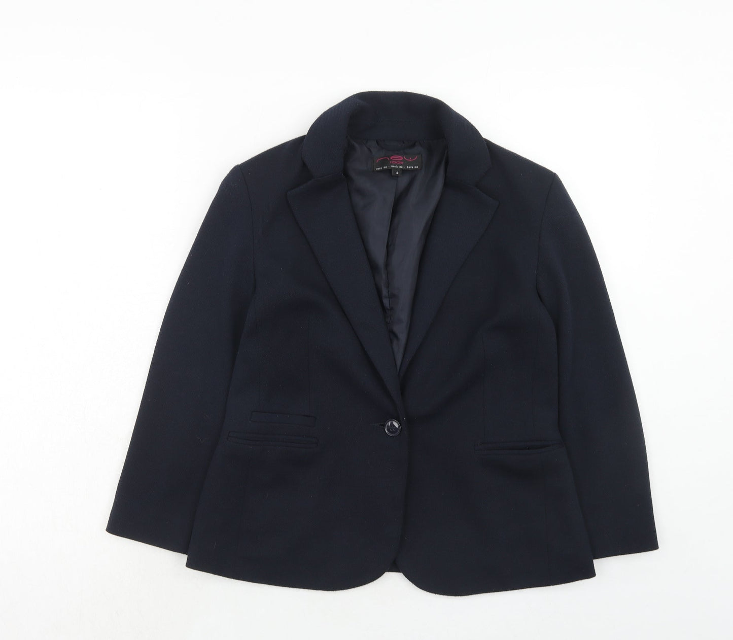 New Look Womens Blue Polyester Jacket Blazer Size 12