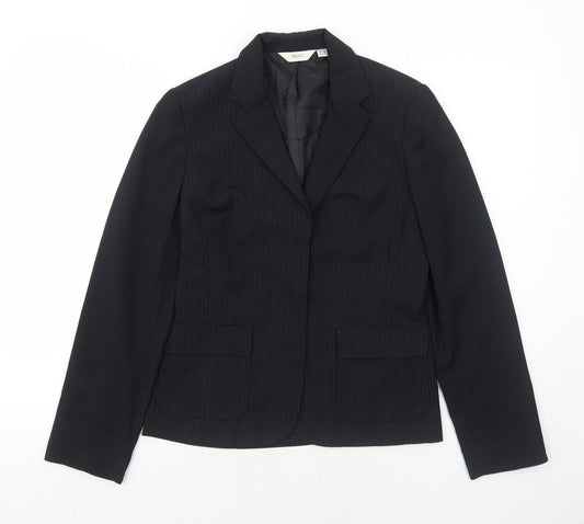 NEXT Womens Black Striped Polyester Jacket Blazer Size 8