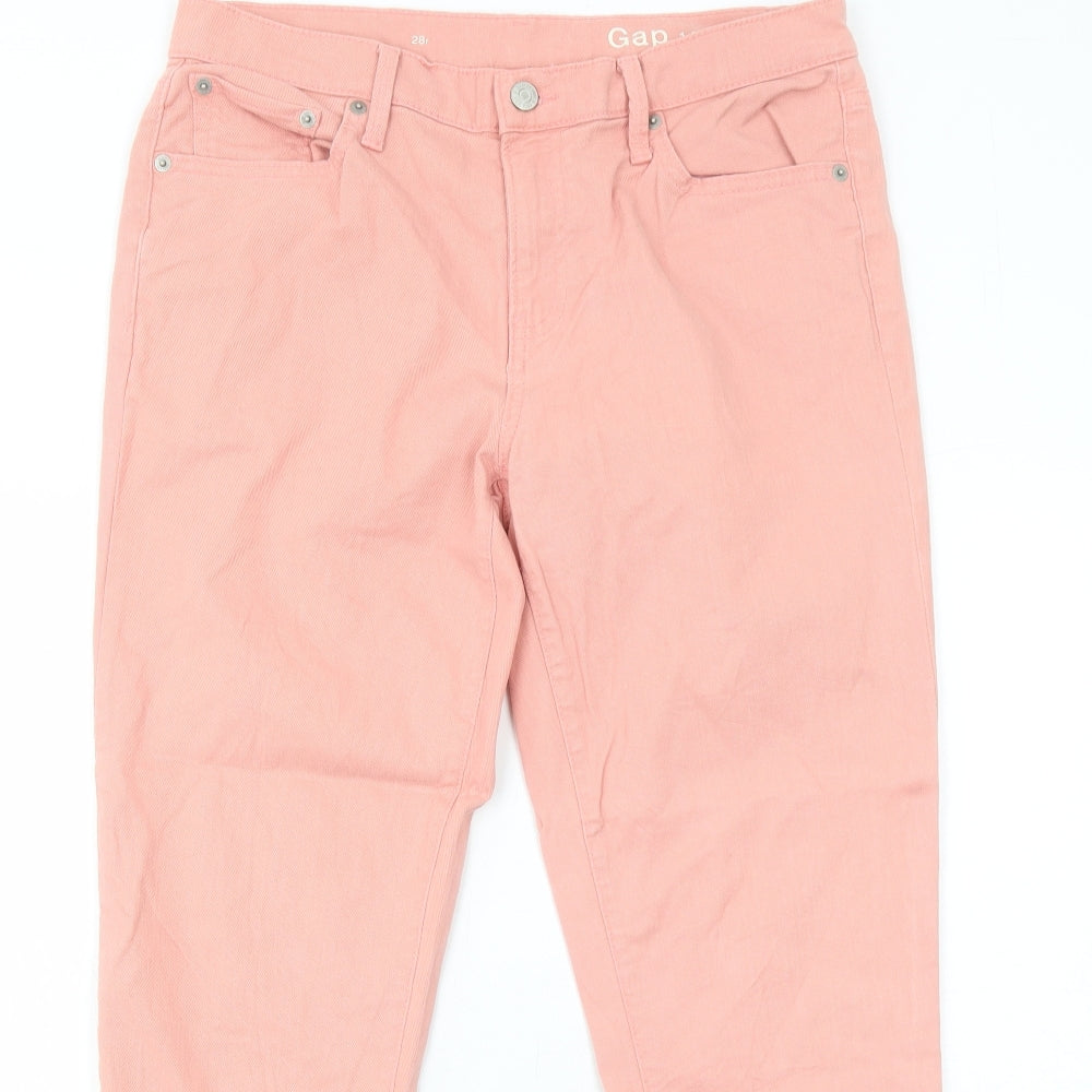 Gap Womens Pink Cotton Straight Jeans Size 10 Regular Zip