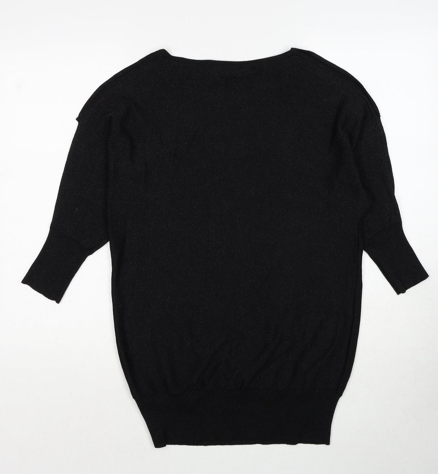 Wallis Womens Black Boat Neck Viscose Pullover Jumper Size S