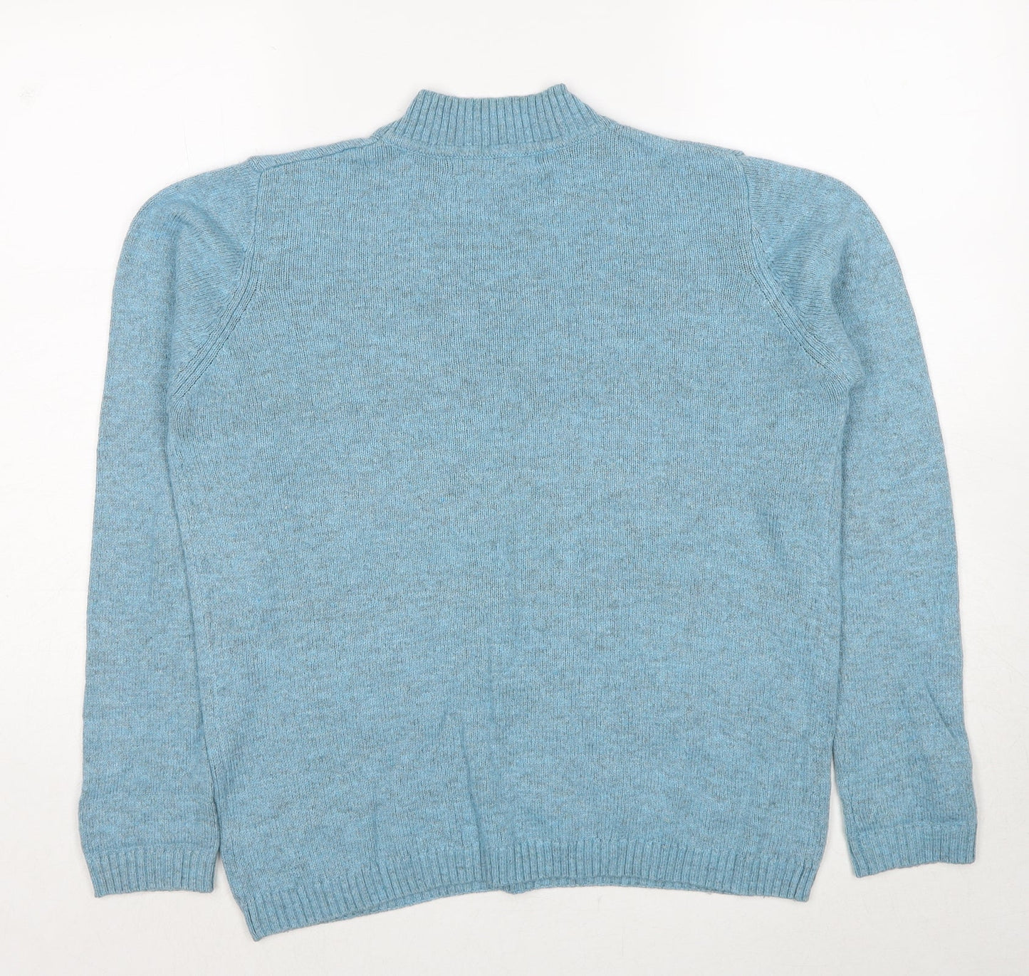 EWM Womens Blue High Neck Nylon Pullover Jumper Size 10