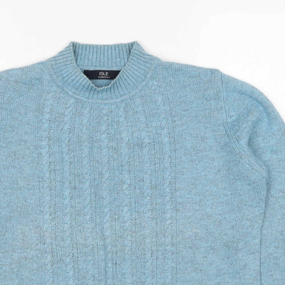 EWM Womens Blue High Neck Nylon Pullover Jumper Size 10