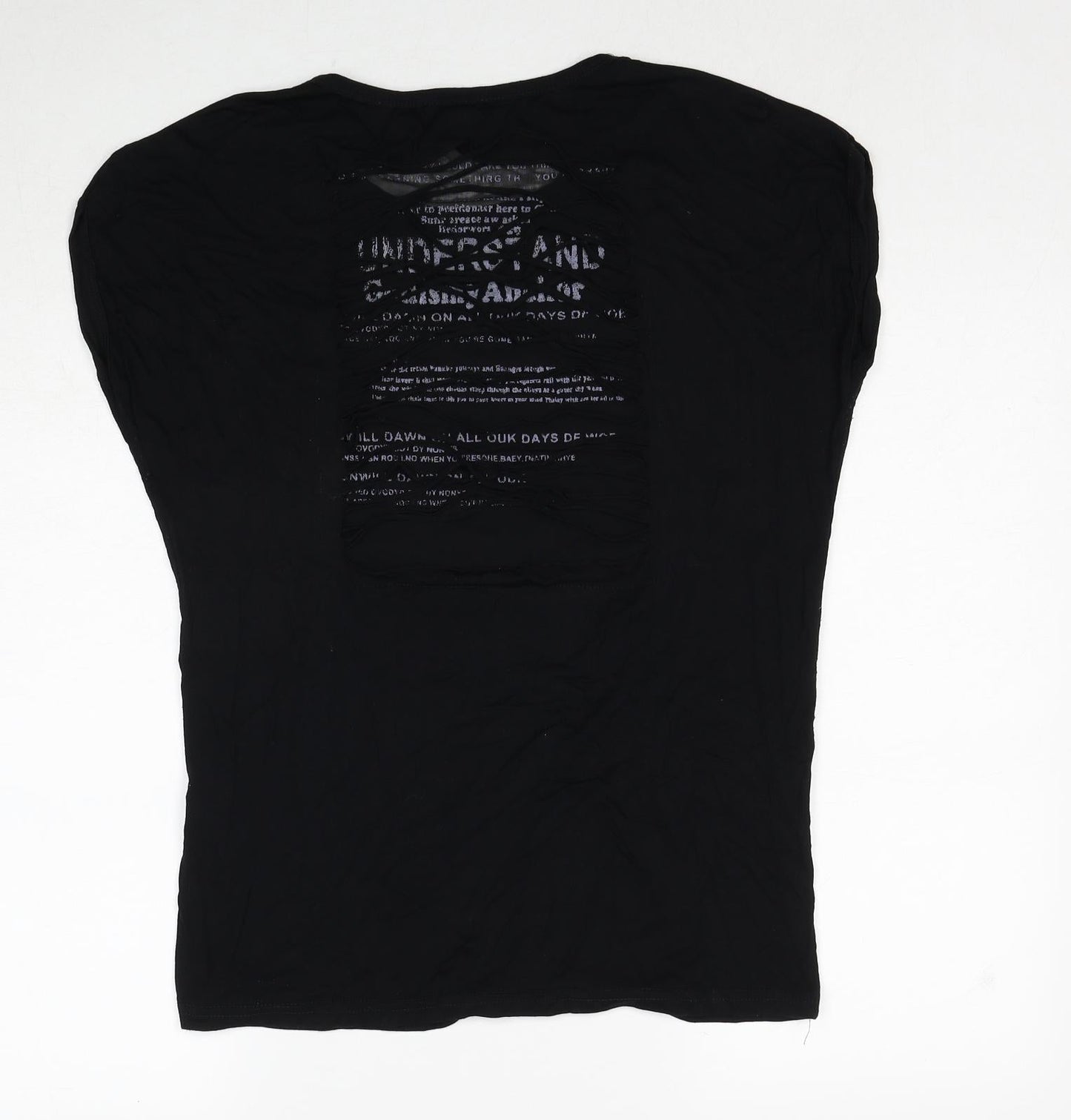 Smiton Womens Black Viscose Basic T-Shirt Size S Round Neck - London Girls, Size S/M