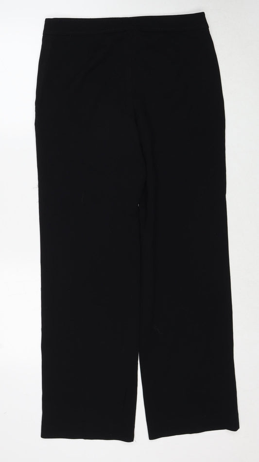 NEXT Womens Black Polyester Trousers Size 8 Regular Zip