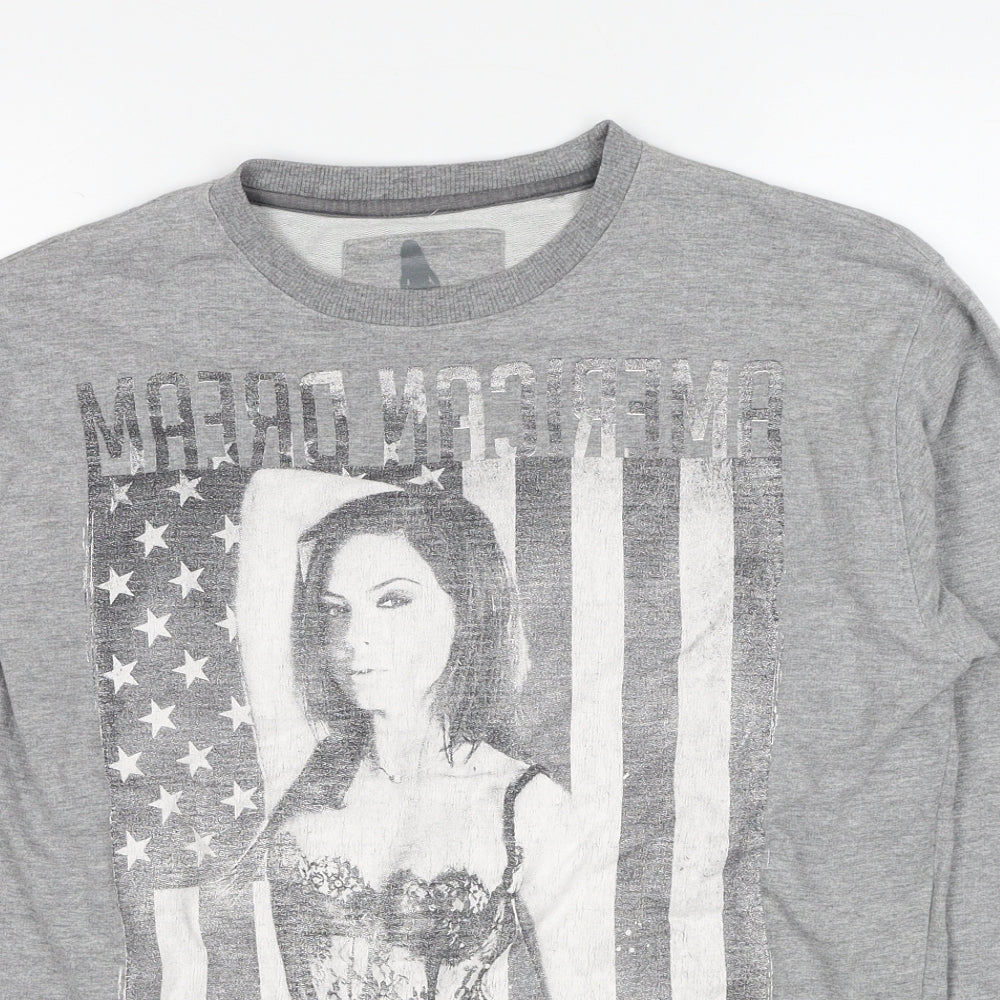 Soul Star Womens Grey Cotton Pullover Sweatshirt Size L Pullover