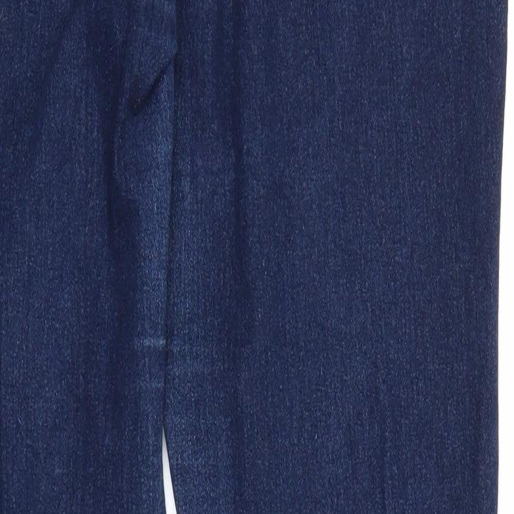 H&M Womens Blue Cotton Straight Jeans Size 32 in Regular Zip