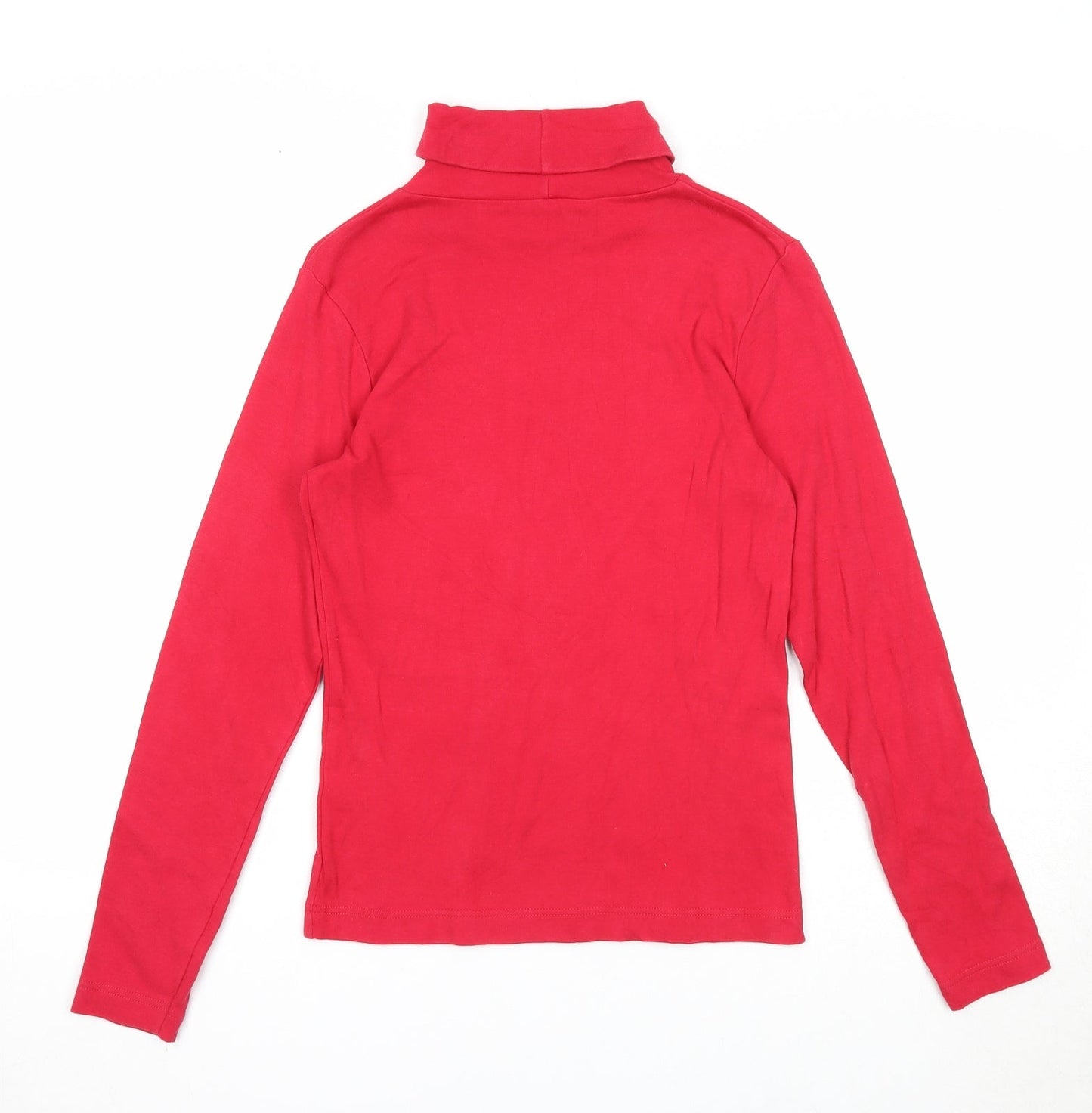 BHS Womens Red Roll Neck Cotton Pullover Jumper Size 8