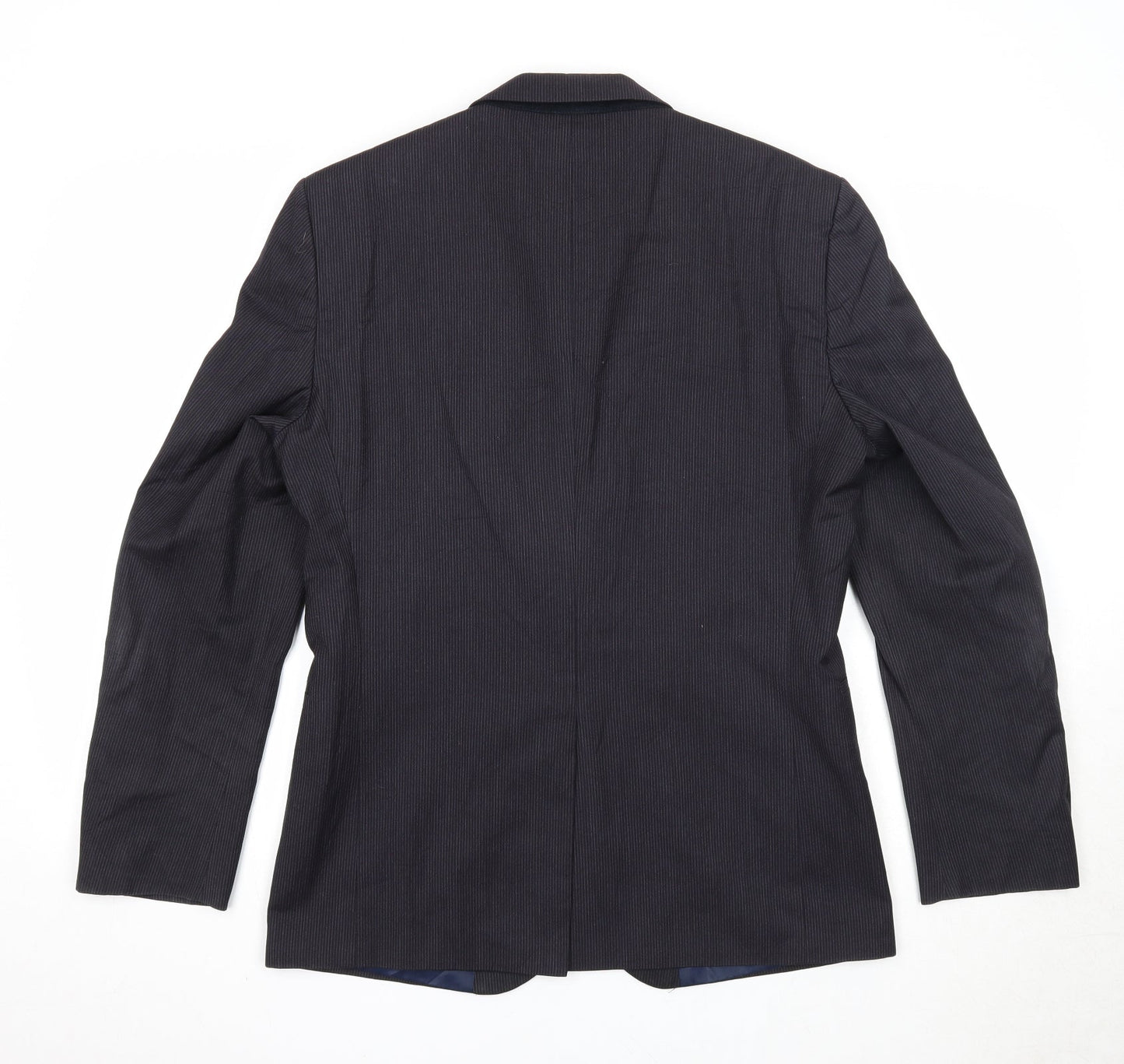 NEXT Mens Black Striped Polyester Jacket Suit Jacket Size 38 Regular - Pinstripes