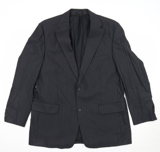 BARUTTI Mens Grey Striped Wool Jacket Suit Jacket Size 42 Regular