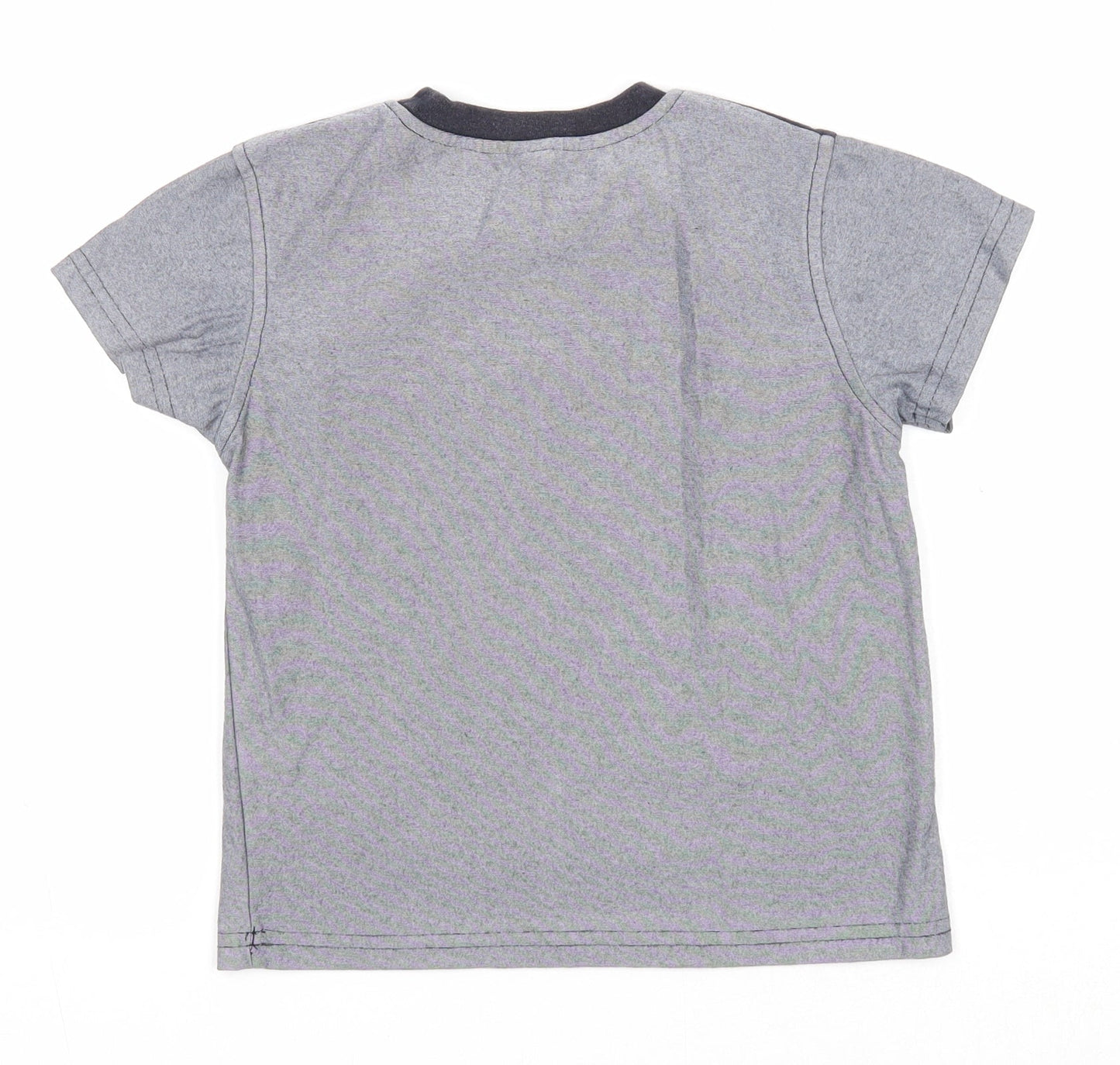 Adams Boys Grey Cotton Basic T-Shirt Size 4 Years Round Neck Pullover - Established 33