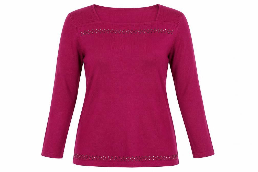 NEXT Womens Purple Square Neck Cotton Pullover Jumper Size 12