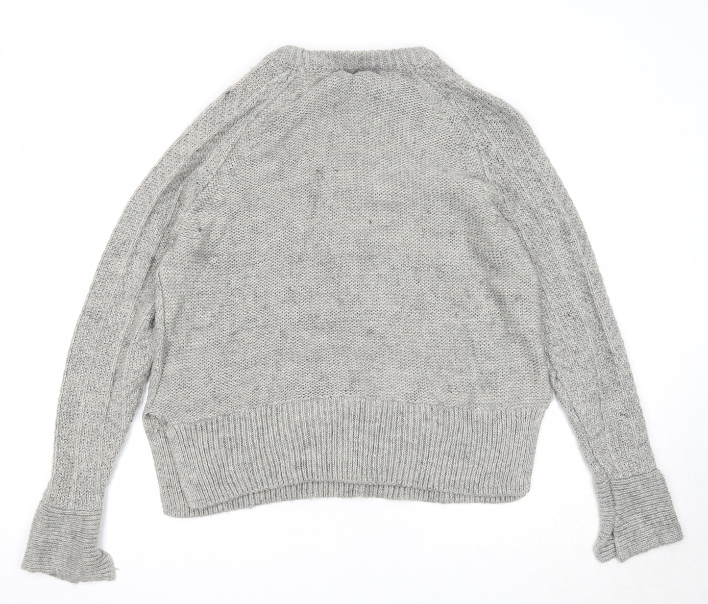 H&M Womens Grey Round Neck Acrylic Pullover Jumper Size M