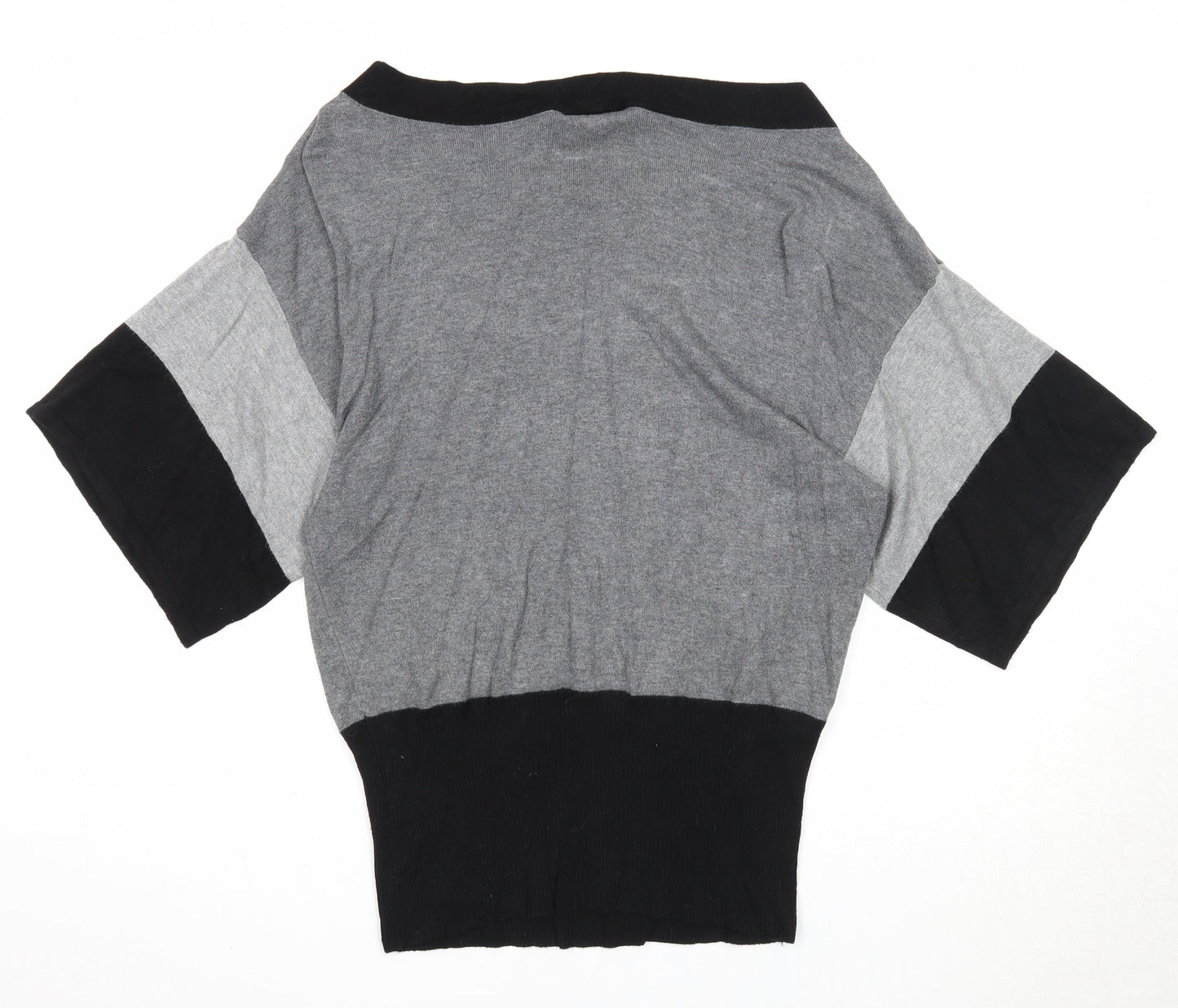 Wallis Womens Grey Boat Neck Viscose Pullover Jumper Size S