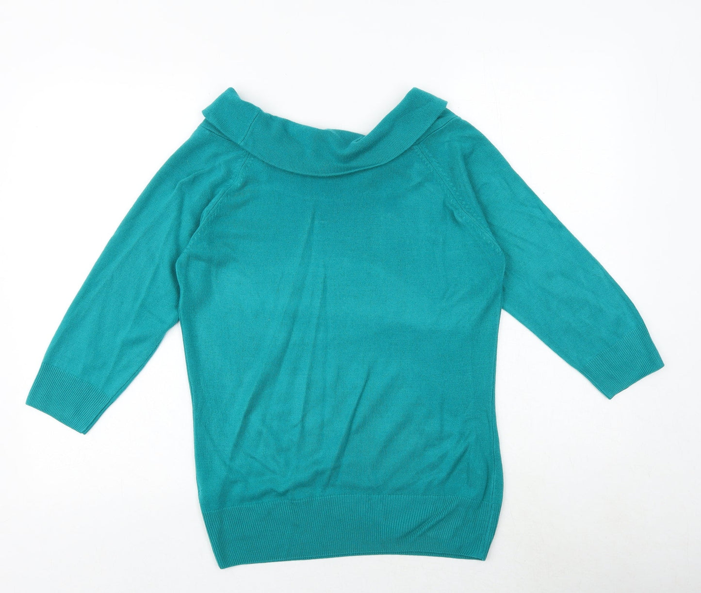 Marks and Spencer Womens Green Round Neck Acrylic Pullover Jumper Size 12