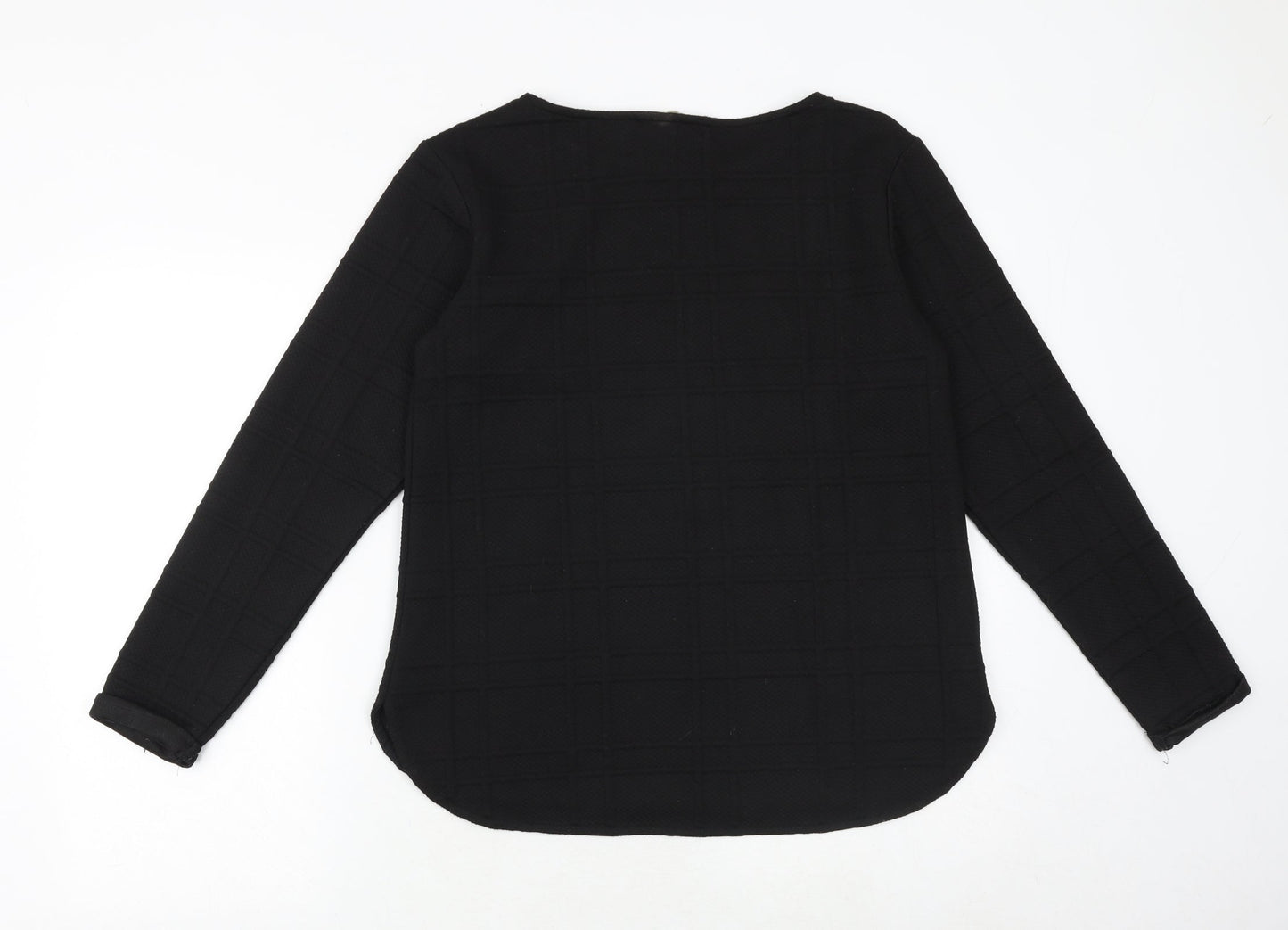 H&M Womens Black Round Neck Polyester Pullover Jumper Size S