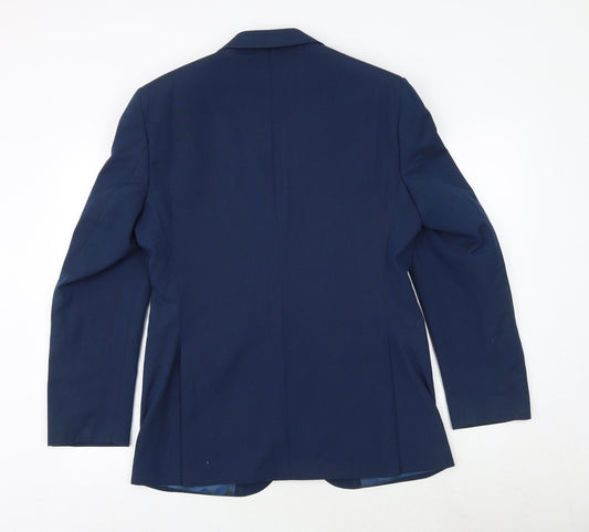 Marks and Spencer Mens Blue Polyester Jacket Suit Jacket Size 38 Regular