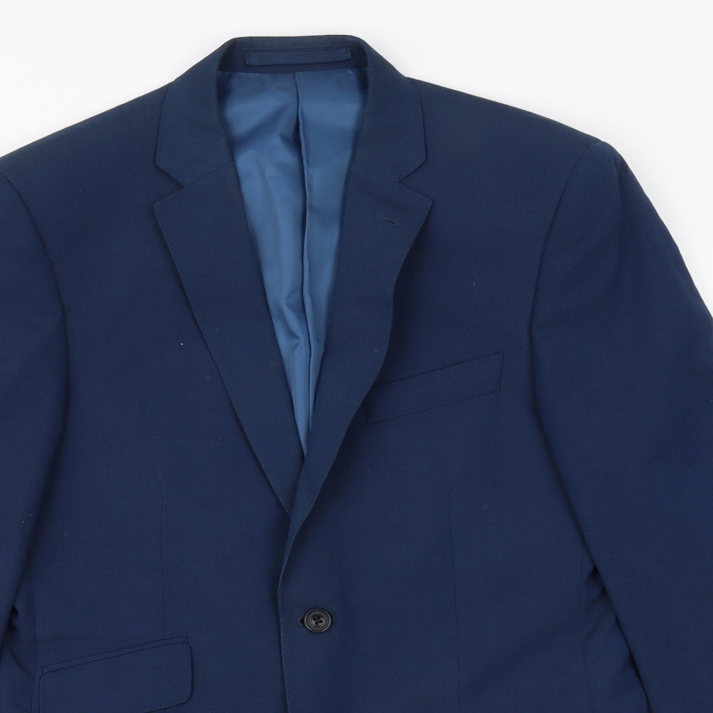 Marks and Spencer Mens Blue Polyester Jacket Suit Jacket Size 38 Regular