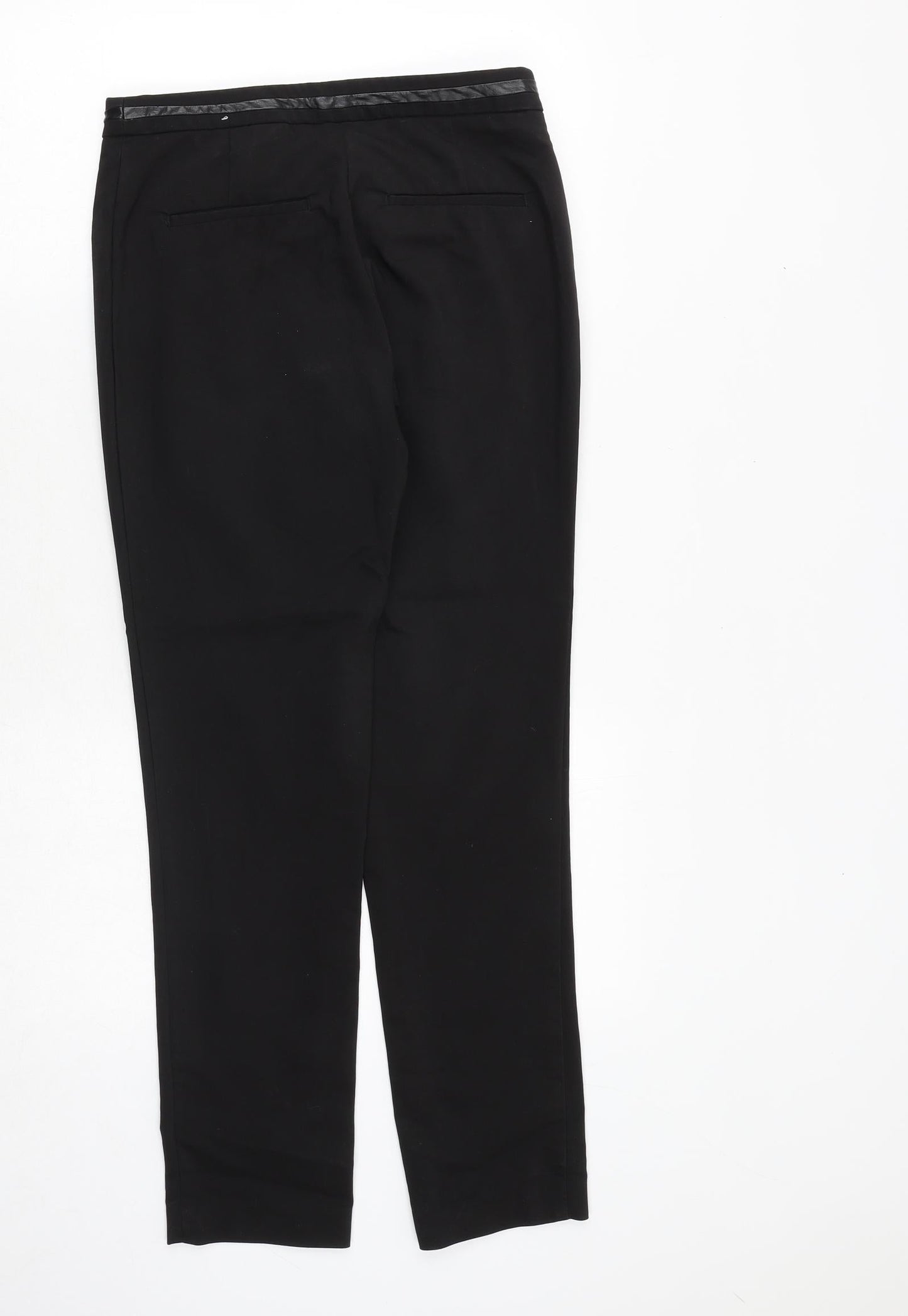 H&M Womens Black Cotton Dress Pants Trousers Size 8 Regular Zip