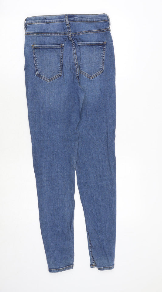 Amisu Womens Blue Polyester Skinny Jeans Size 6 Regular Zip