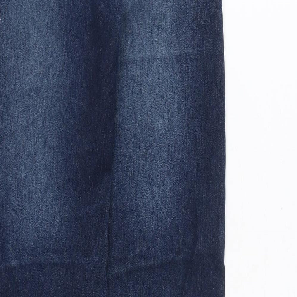CY Jeans Womens Blue Cotton Straight Jeans Size S Regular Zip