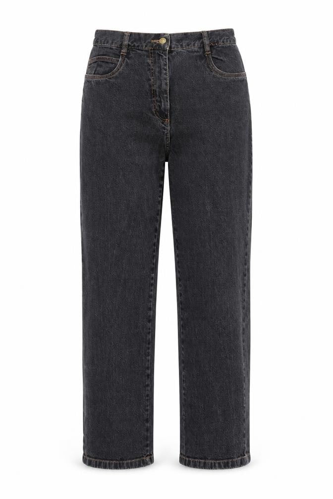 Being Casual Womens Black Cotton Straight Jeans Size 12 Regular Zip