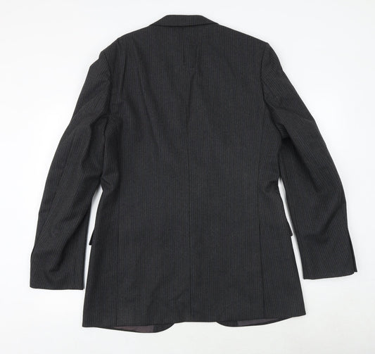 St Michael Mens Black Polyester Jacket Suit Jacket Size 42 Regular