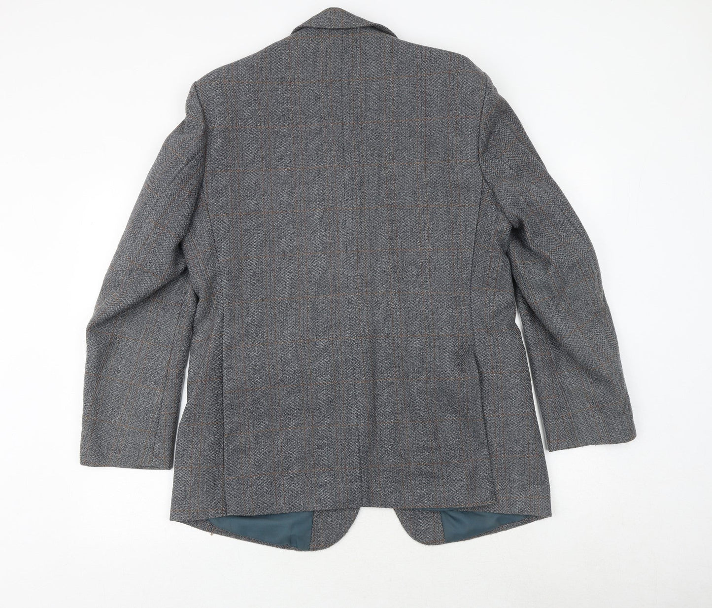 Greenwoods Mens Grey Check Wool Jacket Suit Jacket Size 40 Regular