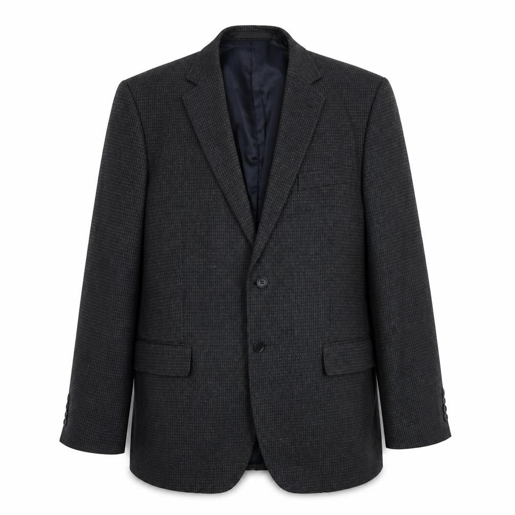 Marks and Spencer Mens Grey Geometric Polyester Jacket Suit Jacket Size 42 Regular