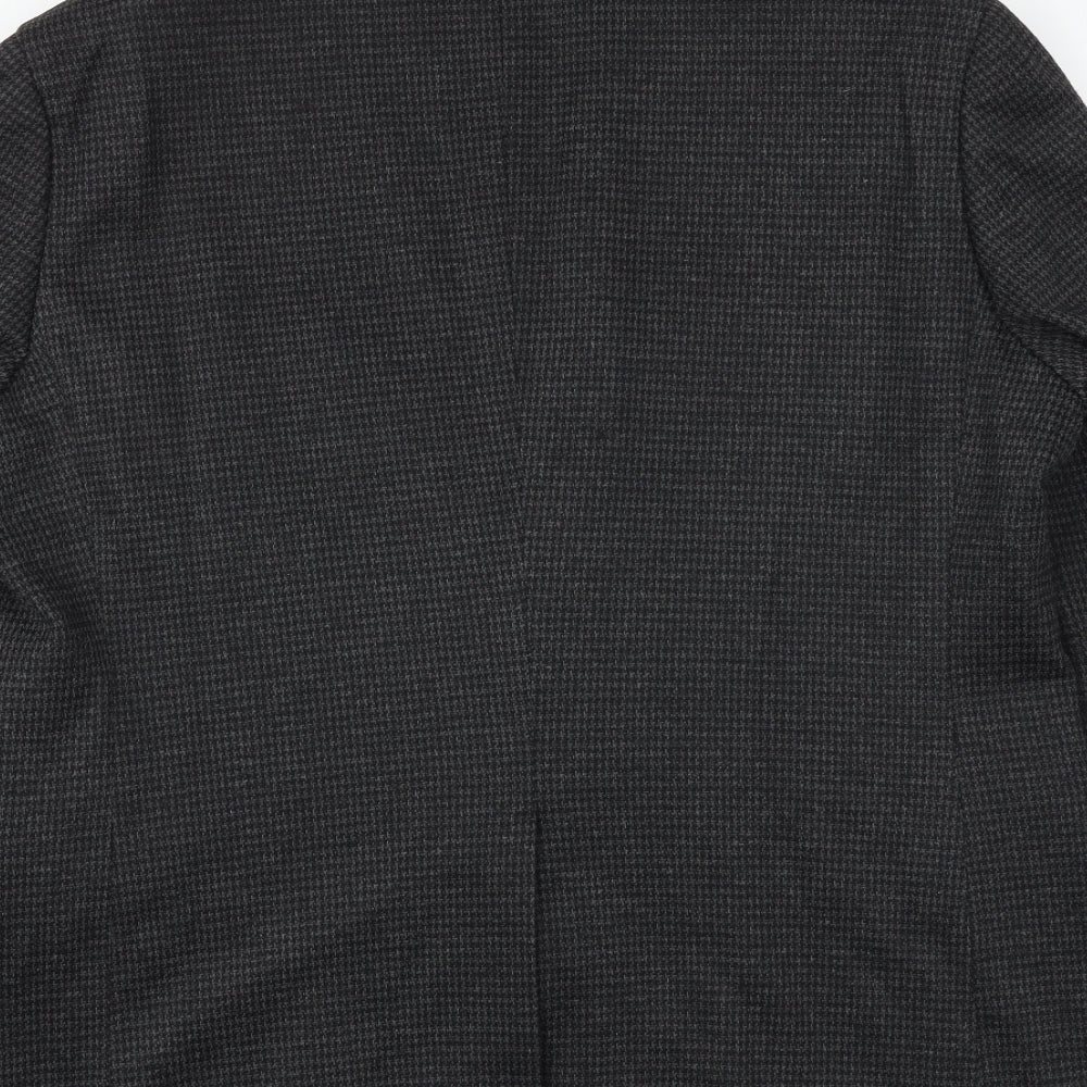 Marks and Spencer Mens Grey Geometric Polyester Jacket Suit Jacket Size 42 Regular