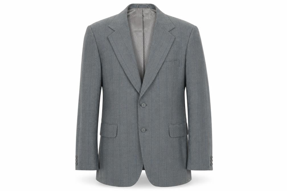 John Collier Mens Grey Striped Polyester Jacket Suit Jacket Size 42 Regular