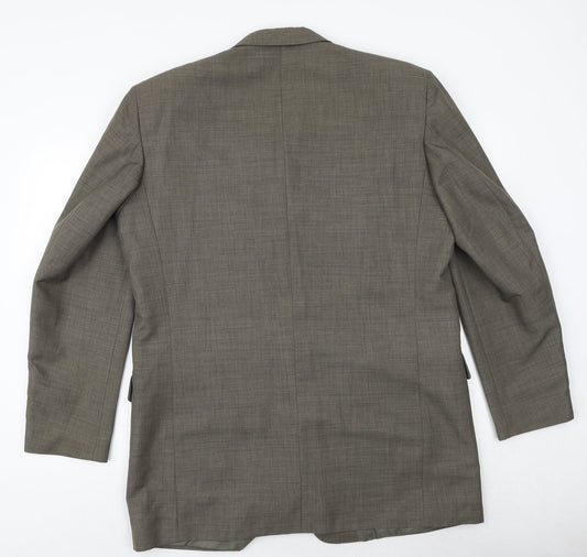 ALBERTO Mens Brown Polyester Jacket Suit Jacket Size 44 Regular