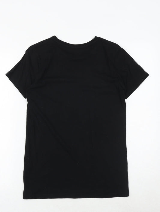 Urban Dept Boys Black 100% Cotton Basic T-Shirt Size 13 Years Round Neck Pullover - SK8 LIFE