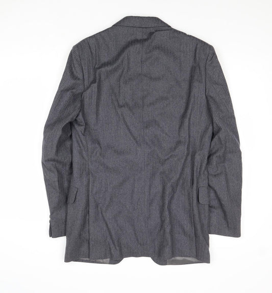 Evans & Wilkins Mens Grey Wool Jacket Suit Jacket Size 36 Regular