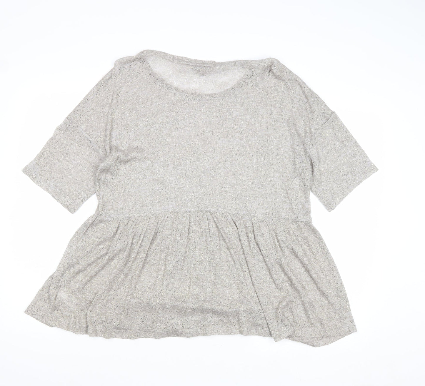NEXT Womens Grey Round Neck Acrylic Pullover Jumper Size 14