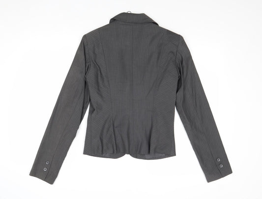 Vera Moda Womens Grey Striped Polyester Jacket Suit Jacket Size 8
