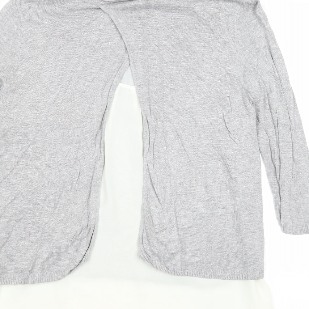 Retrology Womens Grey Boat Neck Viscose Pullover Jumper Size L