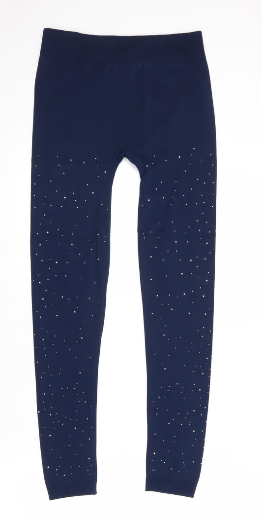 Poetic Soul Womens Blue Polyester Jogger Leggings Size S